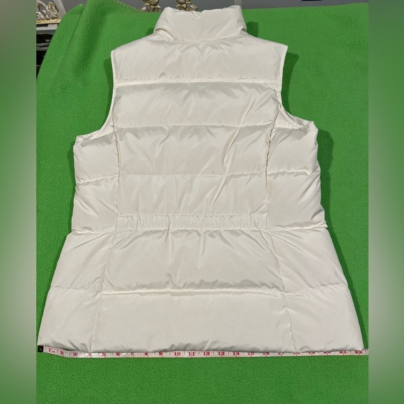 Lands’ End Cream Full Zip Puffer Down Vest - Picture 4 of 13